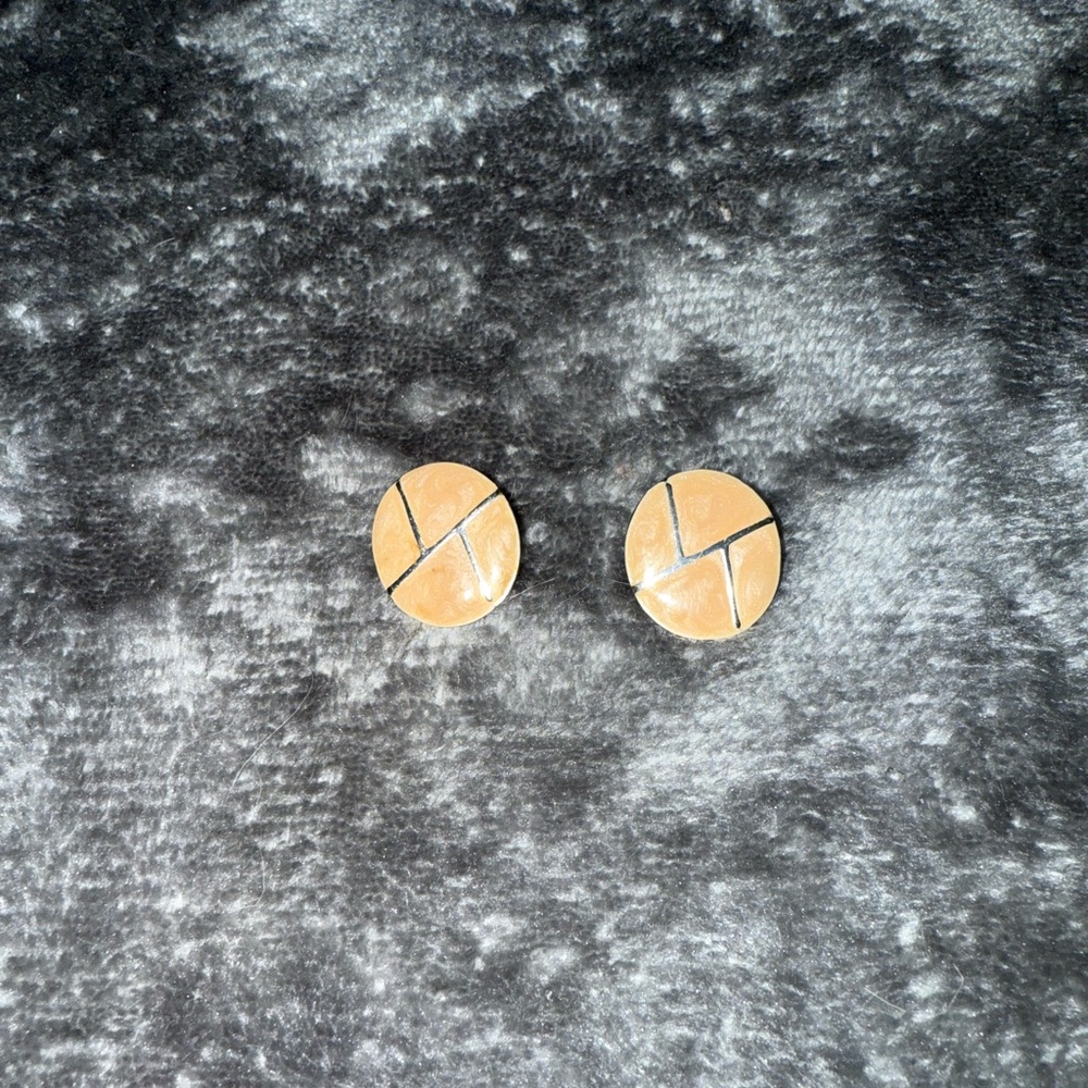 Gold Round Clip on Earrings